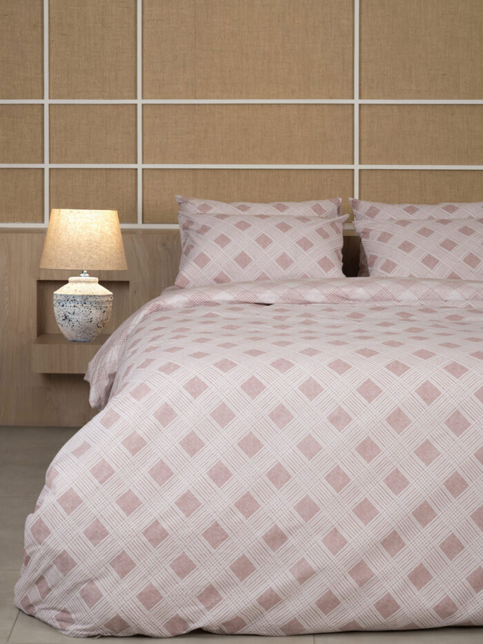 Σετ Σεντόνια Cotton Feelings 2072 Rose Διπλό με λάστιχο (150x205+30) SUNSHINEHOME - Image 2