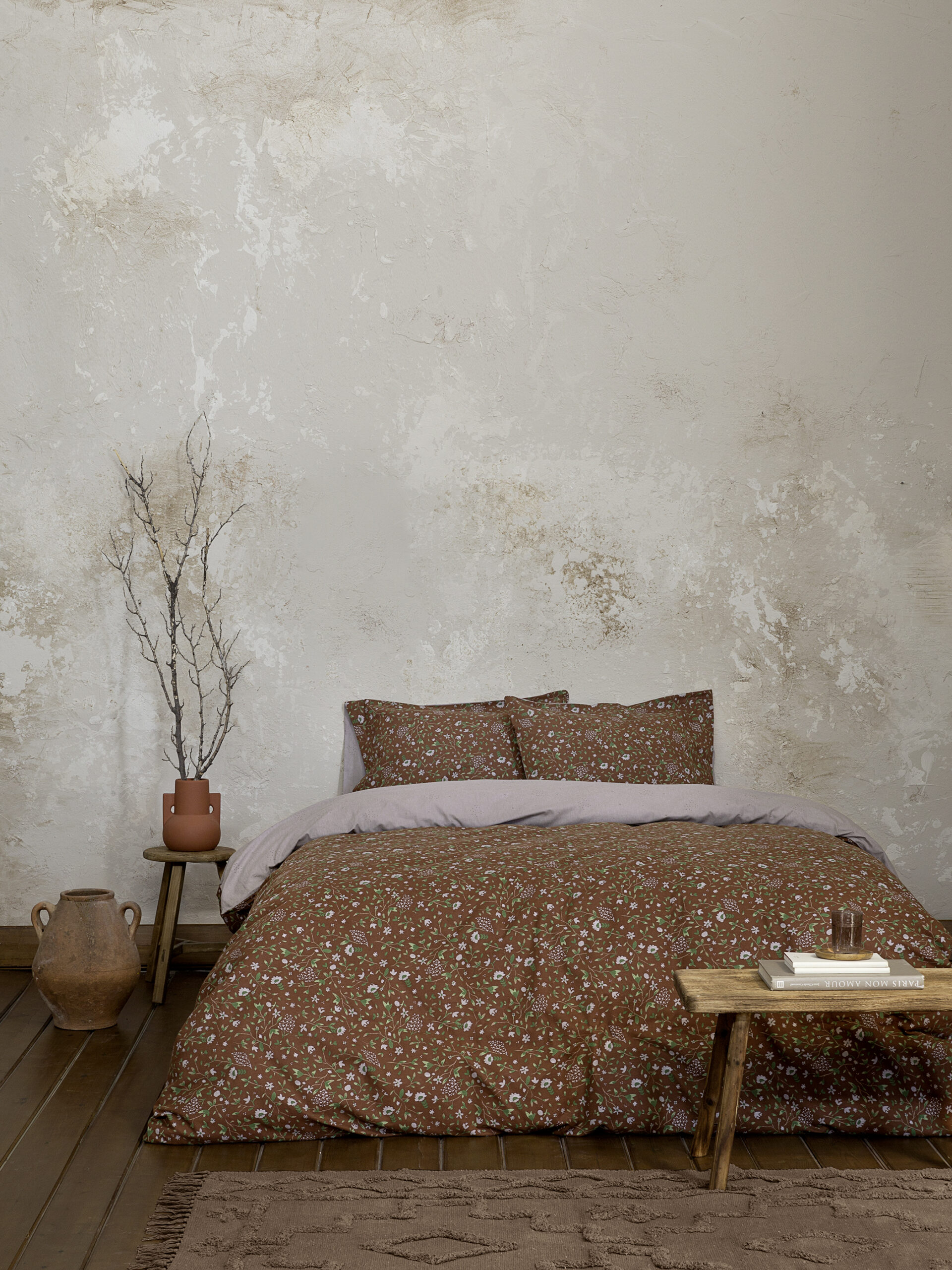 5206482081147.jpg Σετ Παπλωματοθήκη Υπέρδιπλη - Wildflower της Nima Home 100% Flannel Cotton Υπέρδιπλη (1 x 220x240 + 2 Μαξιλαροθήκες 50x70) - Image 1