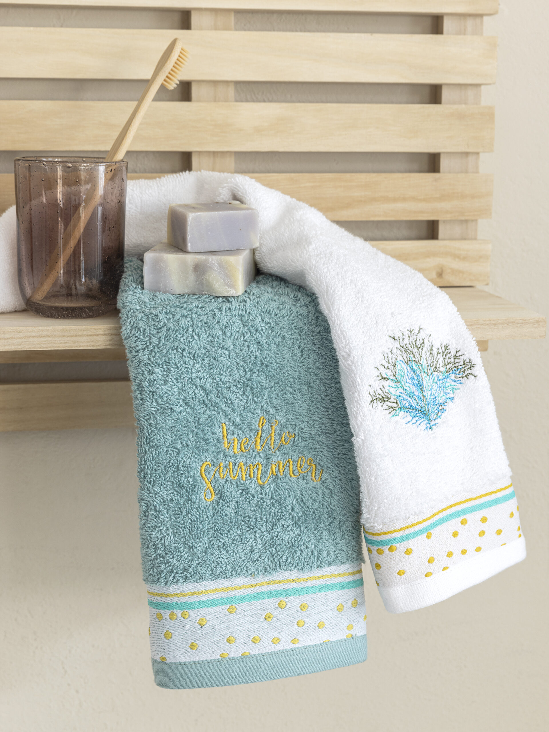 5206482135680.jpg Σετ Πετσέτες (2 x 30x50) - Hello Summer της Nima Home 100% Cotton Σετ (2 x 30x50) - Image 1