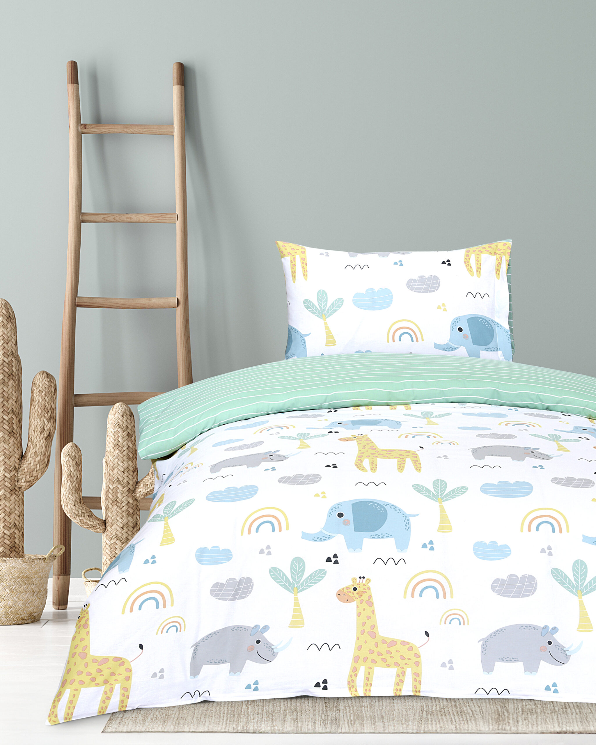 5206482187429-1.jpg Σετ Σεντόνια Μονά - Wildie της Kocoon Kids 100% Cotton, 144 T.C. Μονά (2 x 160x260 + 1 Μαξιλαροθήκη 52x72) - Image 1