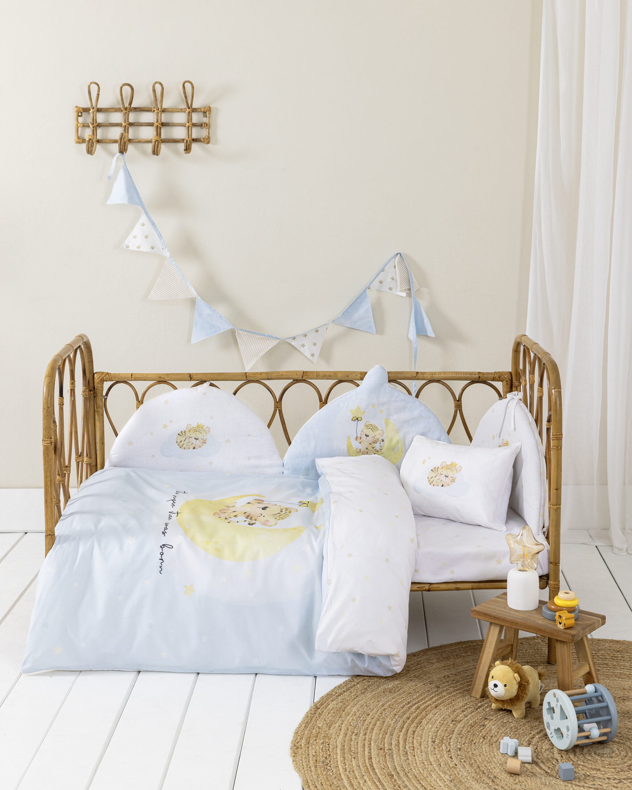 5206482187931-20.jpg Σετ Σεντόνια Κούνιας - Tiggy της Nima Bebe 100% Cotton, 144 T.C. Κούνιας (2 x 120x170 + 1 Μαξιλαροθήκη 30x40) - Image 1