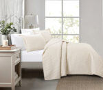 Glenda (Beige) Κουβερλί Prewashed micro 3D Bedspread 220x240 + Mαξ/θήκες 50x70/2τεμ Liolios Home