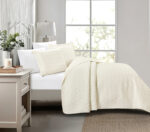 Glenda (Cream) Κουβερλί Prewashed micro 3D Bedspread 220x240 + Mαξ/θήκες 50x70/2τεμ Liolios Home