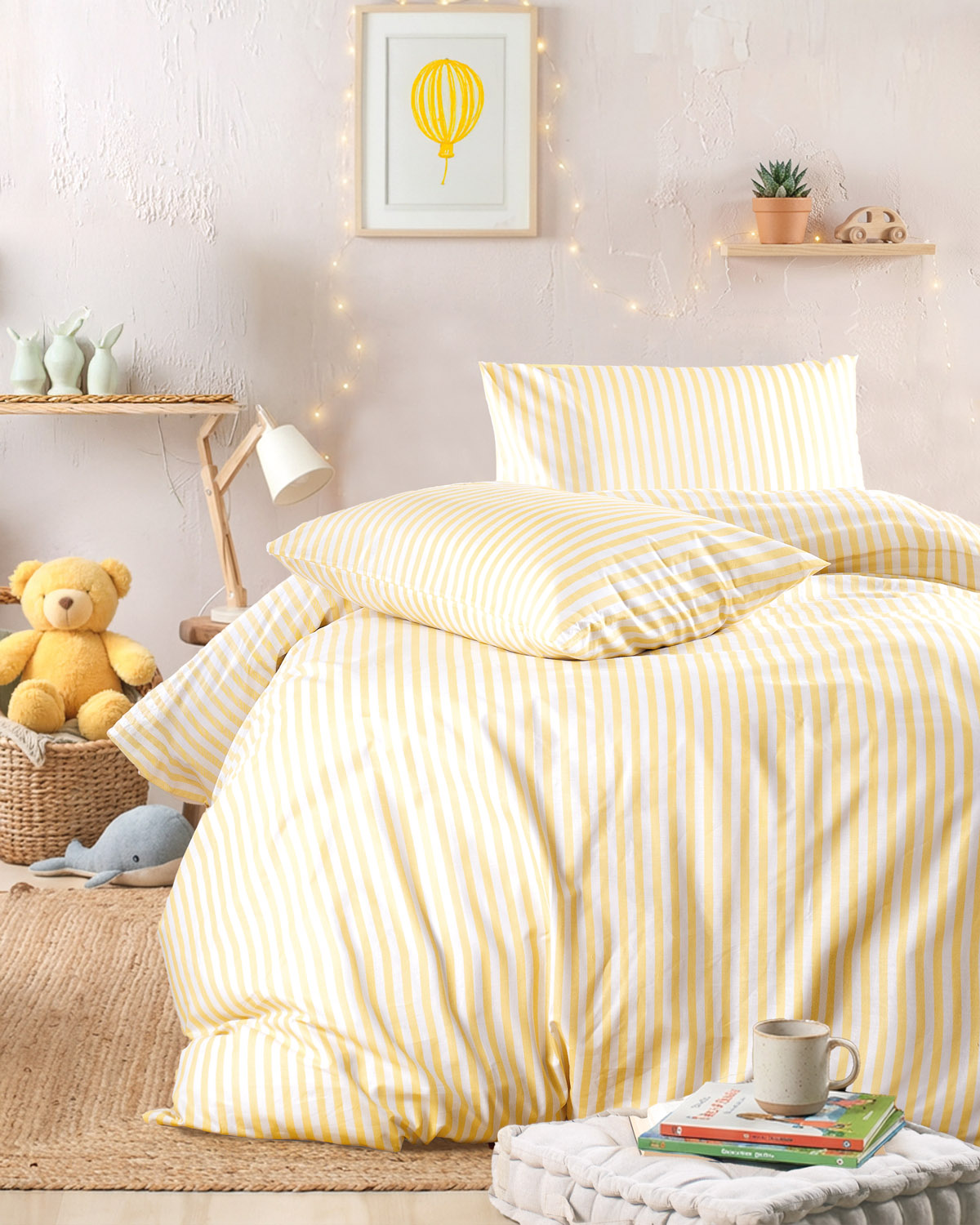 eloise_yellow_bed_3-4.jpg ELOISE ΚΙΤΡΙΝΟ - ΣΕΤ ΣΕΝΤΟΝΙΑ ΠΑΙΔΙΚΑ 3 ΤΕΜ. ΗΜΙΔΙΠΛΟ (160X260) ΗΜΙΔΙΠΛΟ (160X260) 100% ΒΑΜΒΑΚΙ Rythmos - Image 1