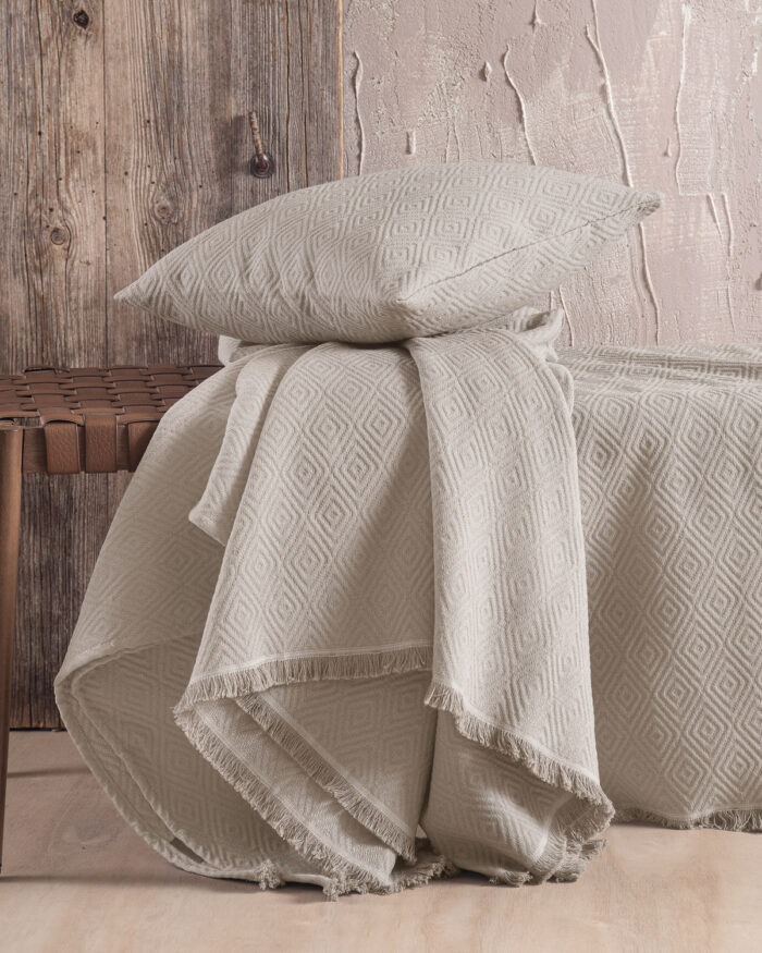 ELYSSE - ΡΙΧΤΑΡΙ 180X160 ΜΠΕΖ-ΓΚΡΙ 180X160 80% ΒΑΜΒΑΚΙ - 20% ΠΟΛΥΕΣΤΕΡΑΣ Rythmos - Image 2