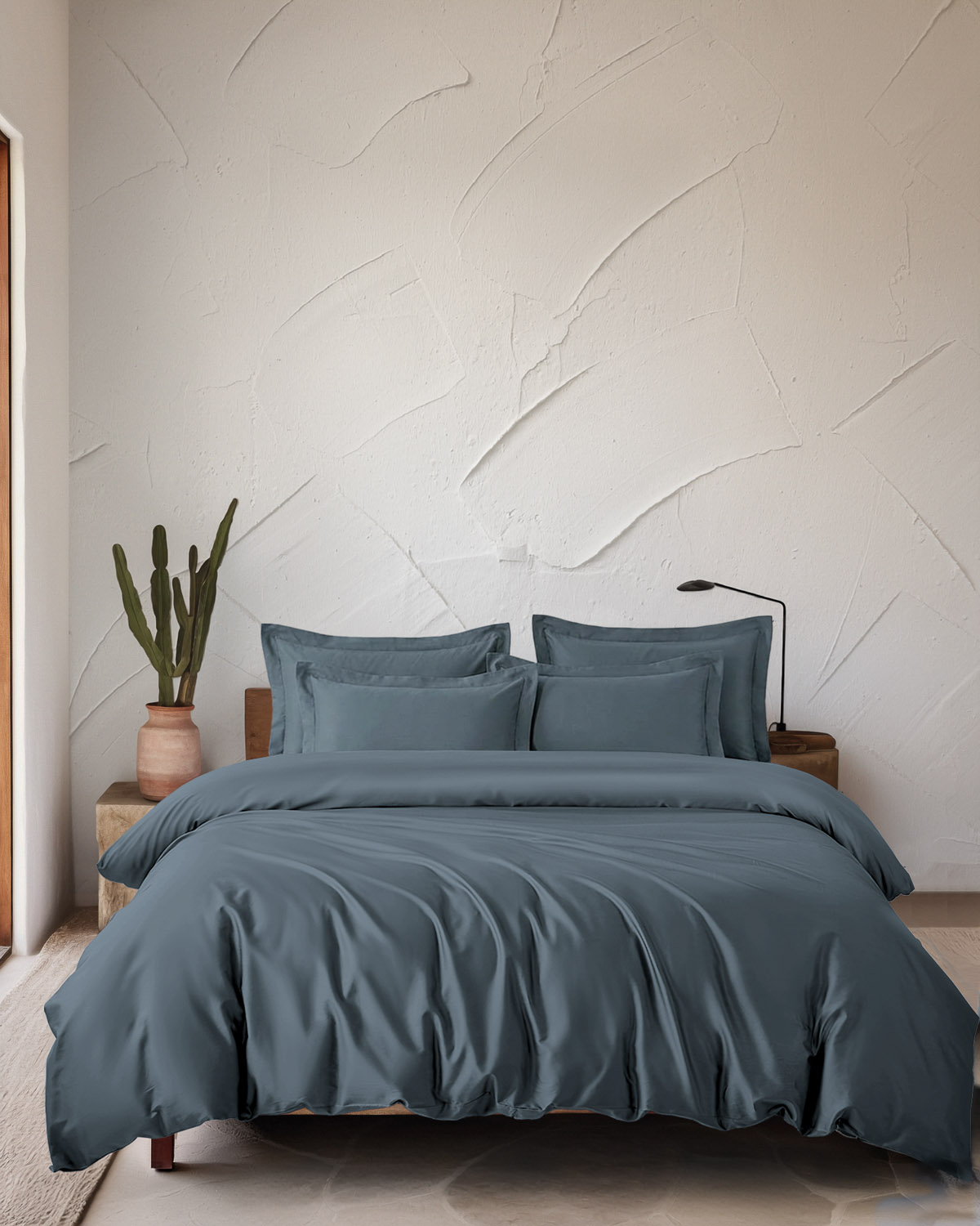 glacier_tencel_1-3.jpg GLACIER - ΣΕΤ ΠΑΠΛΩΜΑΤΟΘΗΚΗ TENCEL LYOCELL ΓΚΡΙ ΜΠΛΕ ΥΠΕΡΔΙΠΛΗ (240Χ260) 100% TENCEL Rythmos - Image 1