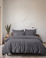 GLACIER - ΣΕΤ ΠΑΠΛΩΜΑ TENCEL LYOCELL ΓΚΡΙ ΚΑΦΕ ΥΠΕΡΔΙΠΛΟ (235X250) 100% TENCEL Rythmos