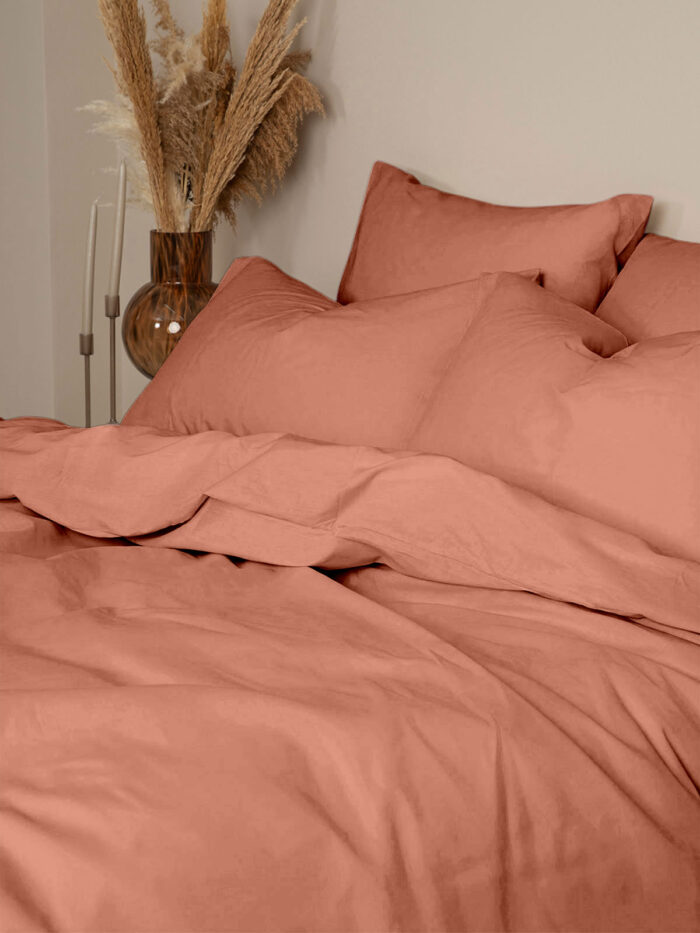 Σετ Σεντόνια Cotton Feelings 117 Peach Υπέρδιπλο με λάστιχο (170x205+30) SUNSHINEHOME - Image 3