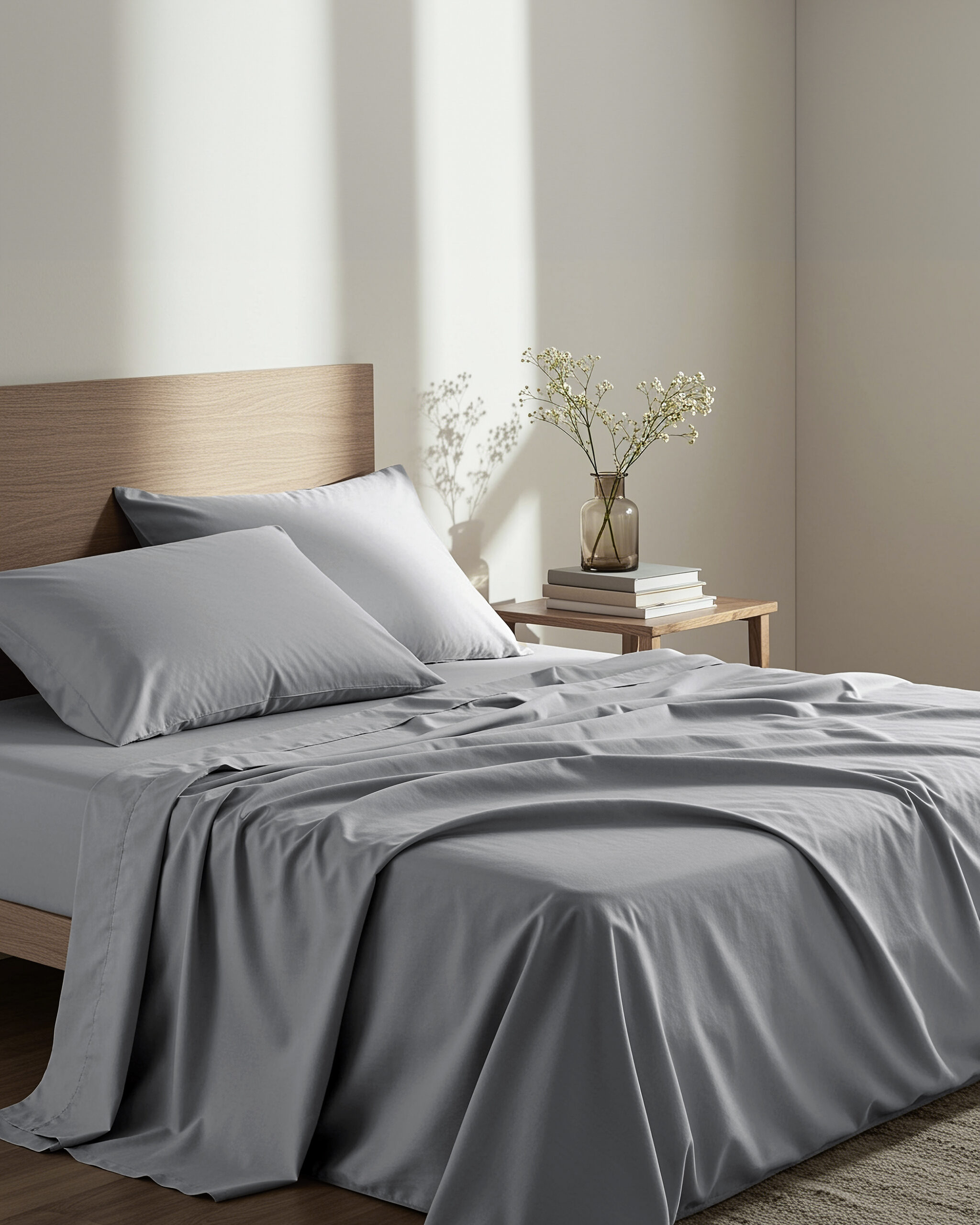 5206482042810-30.jpg Σεντόνι Ημίδιπλο Unicolors - Medium Gray της Nima Home 100% Cotton, 144 T.C. Ημίδιπλο 180x260 - Image 1
