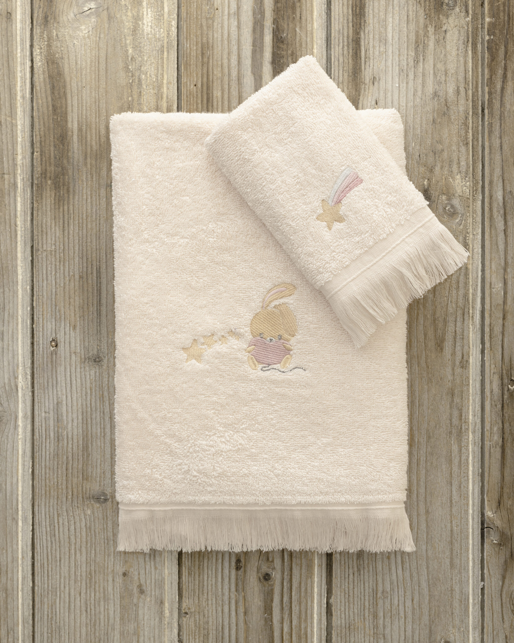 5206482199545.jpg Σετ Πετσέτες (30x50 + 70x120) - Bunny Bloom της Kocoon Bebe 100% Cotton, 380 gsm Σετ (1 x 30x50 + 1 x 70x120) - Image 1