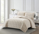 Toscana (Beige) Κουβερλί/Κάλυμμα κρεβατιού Polywaffle/prewashed Bedspread 220x240 + Mαξ/θήκες 50x70/2τεμ Liolios Home