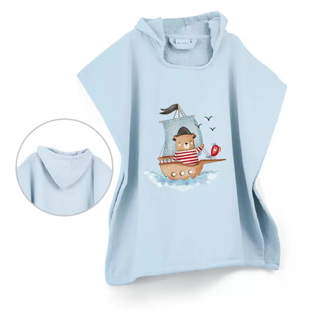 paidiko-pontso-thalasshs-explorer.webp Παιδικό Πόντσο Θαλάσσης Explorer 60 x 60 cm 100% Βαμβάκι Σιέλ BOREA - Image 1