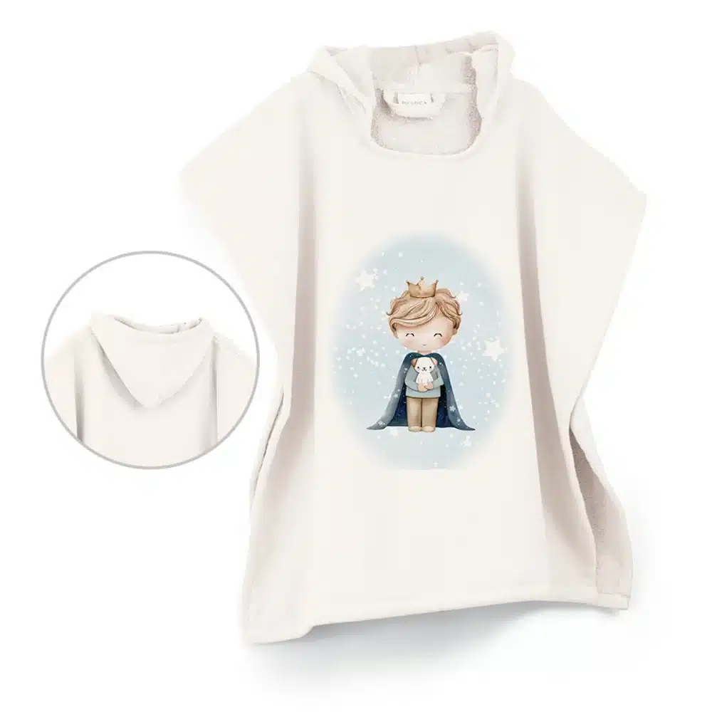 paidiko-pontso-thalasshs-little-king.webp Παιδικό Πόντσο Θαλάσσης Little King 60 x 60 cm 100% Βαμβάκι Εκρού BOREA - Image 1