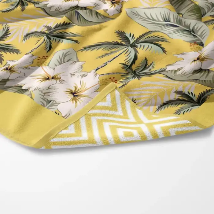 Πετσέτα Θαλάσσης Microfiber Quick Dry Hibiscus 90 x 180 cm  80% Πολυέστερ-20% Πολυαμίδιο Μπλε BOREA - Image 2