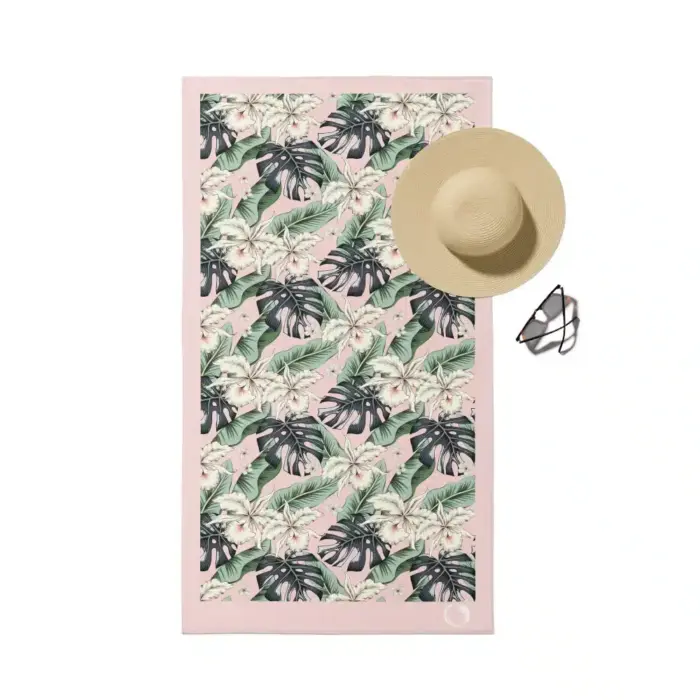 Πετσέτα Θαλάσσης Microfiber Quick Dry Monstera 90 x 180 cm  80% Πολυέστερ-20% Πολυαμίδιο Ροζ BOREA - Image 3
