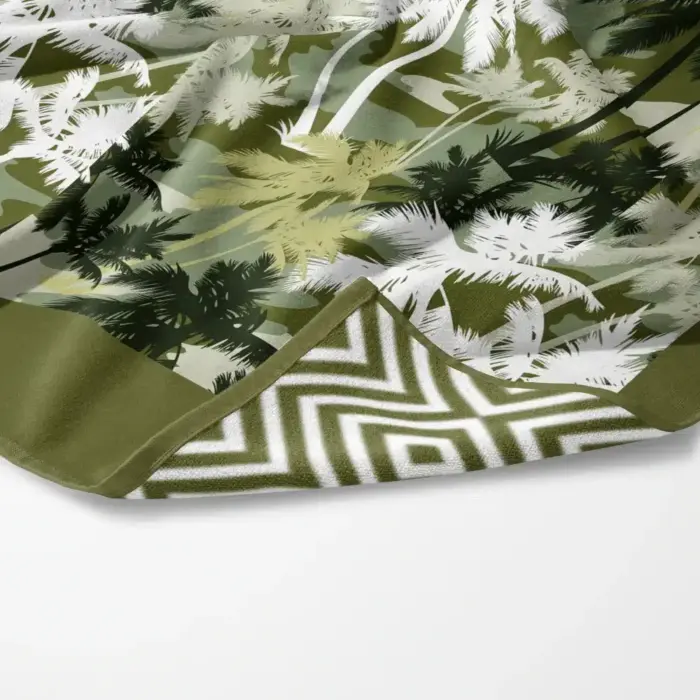 Πετσέτα Θαλάσσης Microfiber Quick Dry Palm Tree 90 x 180 cm  80% Πολυέστερ-20% Πολυαμίδιο Λαδί BOREA - Image 2