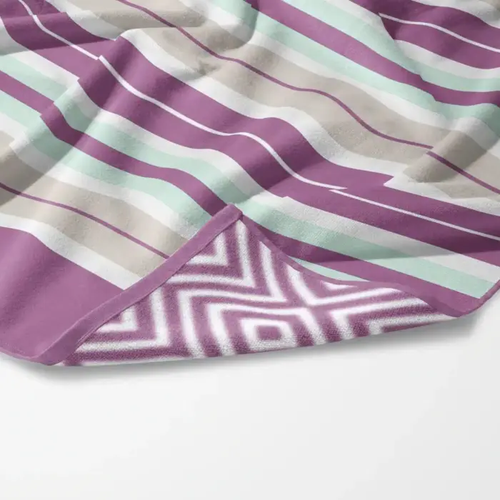 Πετσέτα Θαλάσσης Microfiber Quick Dry Stripes 90 x 180 cm  80% Πολυέστερ-20% Πολυαμίδιο Μωβ BOREA - Image 7