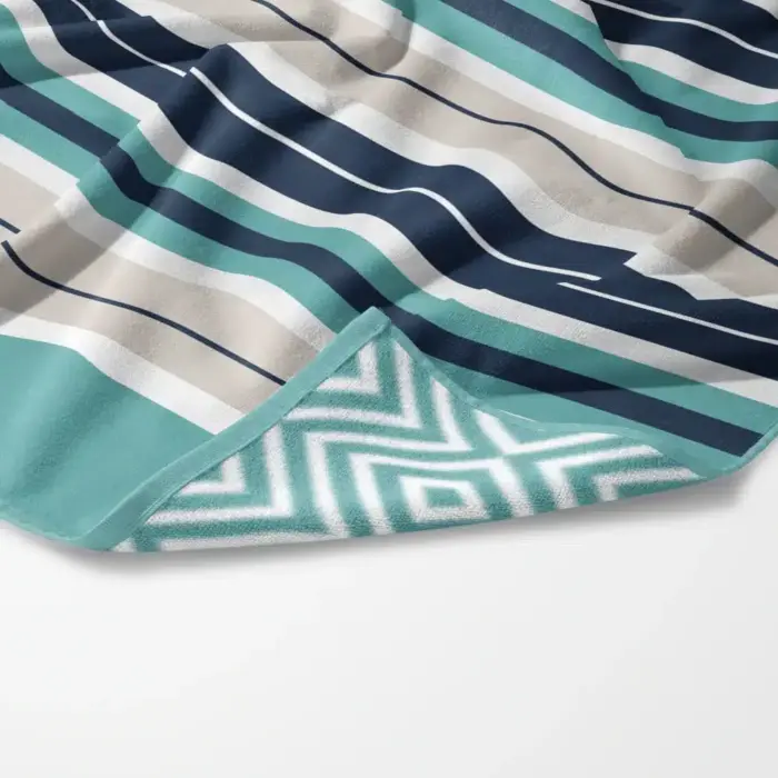 Πετσέτα Θαλάσσης Microfiber Quick Dry Stripes 90 x 180 cm  80% Πολυέστερ-20% Πολυαμίδιο Μωβ BOREA - Image 3