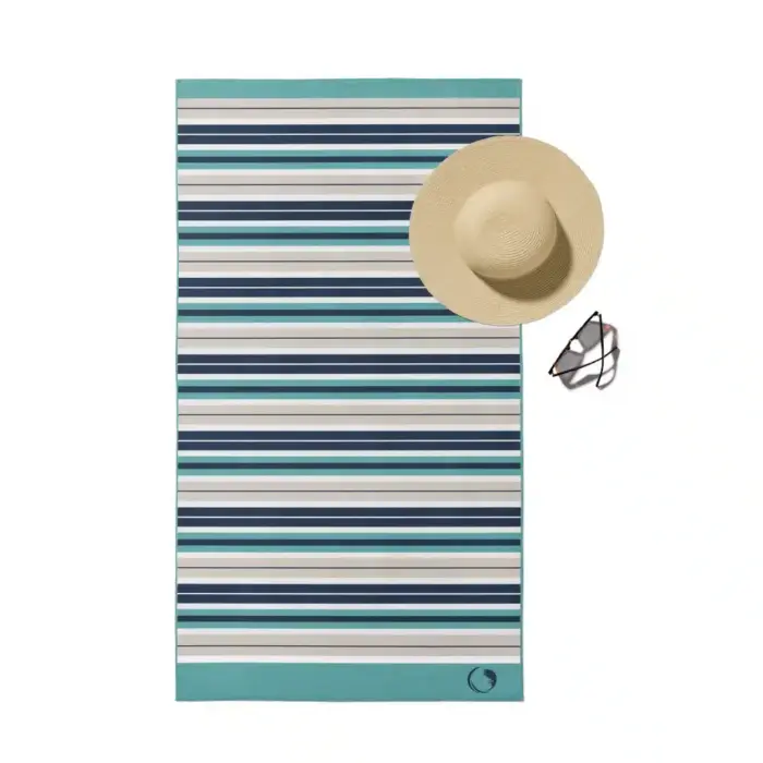Πετσέτα Θαλάσσης Microfiber Quick Dry Stripes 90 x 180 cm  80% Πολυέστερ-20% Πολυαμίδιο Πετρόλ BOREA - Image 4