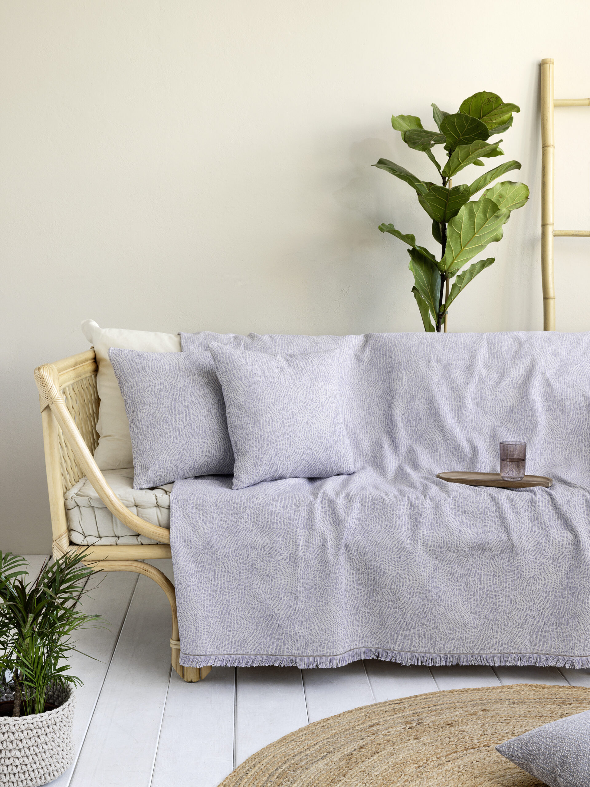 5206482135338.jpg Ριχτάρι 180x350 - Waves Lilac της Nima Home 80% Cotton - 20% Polyester Τετραθέσιος 180x350 - Image 1