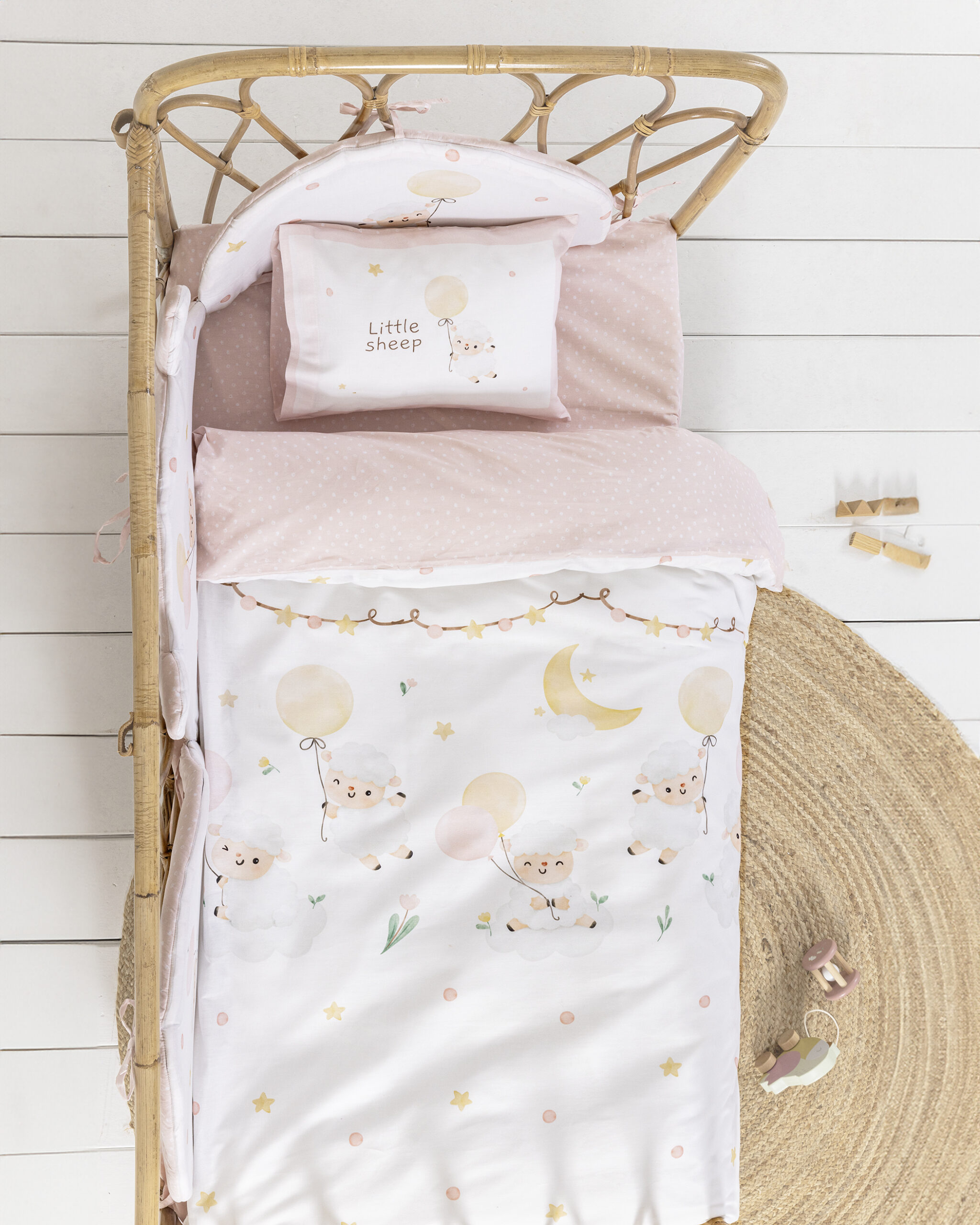 5206482187733.jpg Κουβερλί Κούνιας - Little Sheep της Nima Bebe 100% Cotton, 144 T.C. Κούνιας 100x140 - Image 1