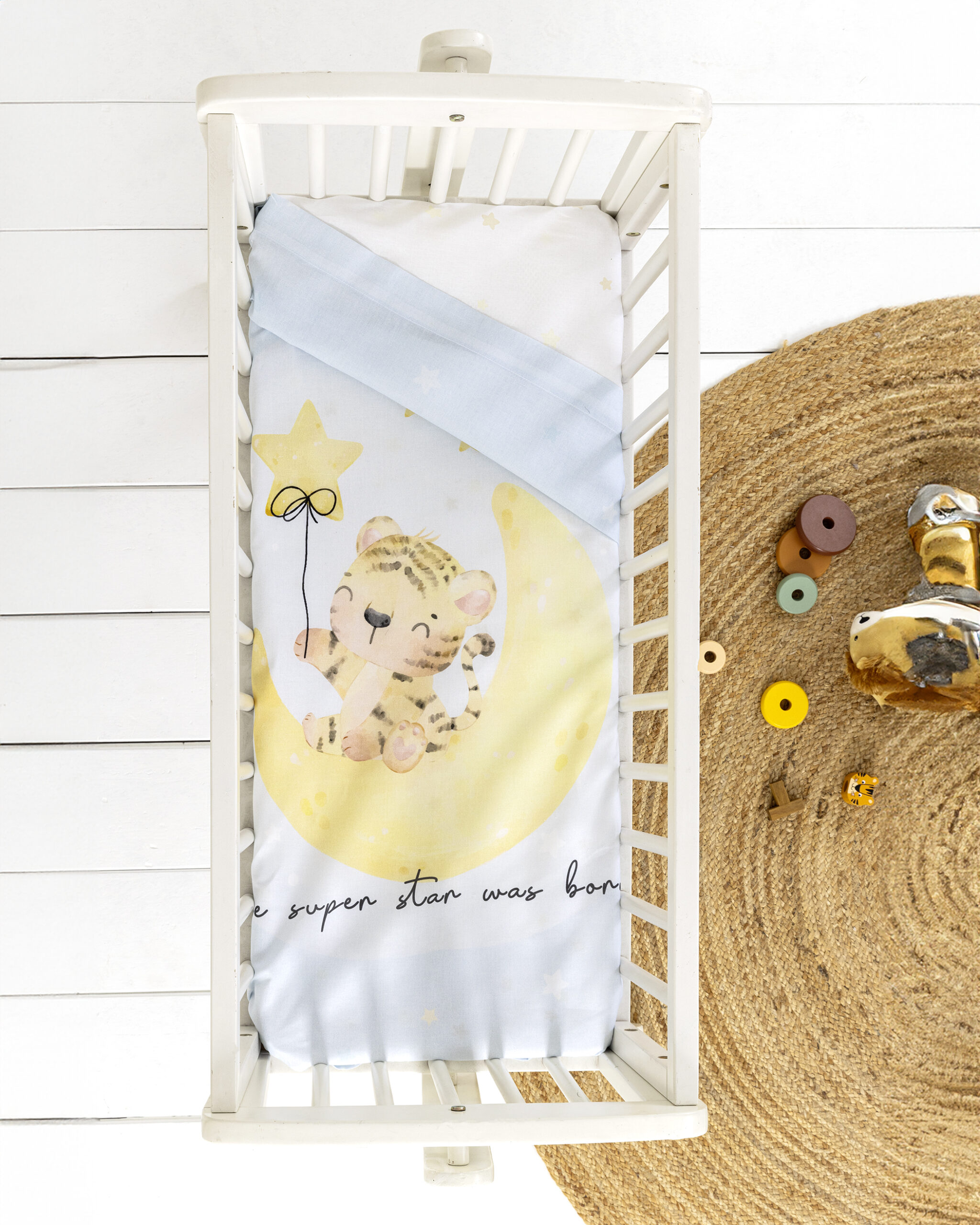 5206482187955.jpg Σετ Σεντόνια Λίκνου - Tiggy της Nima Bebe 100% Cotton, 144 T.C. Λίκνου (2 x 70x110) - Image 1