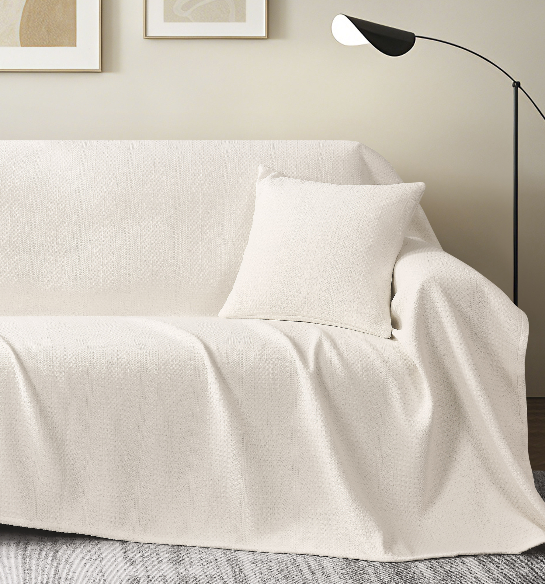 Regata-Off-white-5-3.jpg Regata (Off white) Ριχτάρι Chenille waffle 180x300 Liolios Home - Image 1
