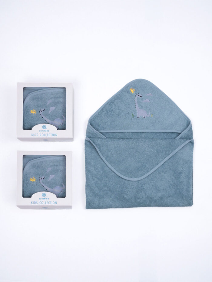 Fluffy Κεντητή Κάπα Blue Dino 75x75 της SUNSHINEHOME - Image 2